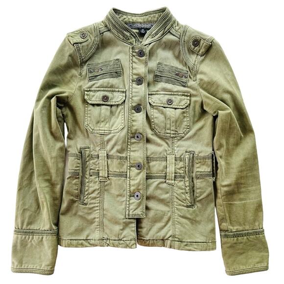Marrakech Army Green Utility Jacket Size XS Geneva Military Anthropologie - Picture 1 of 6